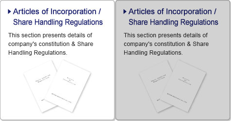 Articles of Incorporation / Share Handling Regulations / This section presents details of company's constitution & Share Handling Regulations.